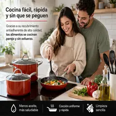MOVI - Batería de Cocina 11 Piezas Antiadherente – Ollas y Sartenes de Aluminio Forjado Todo Tipo de Cocina