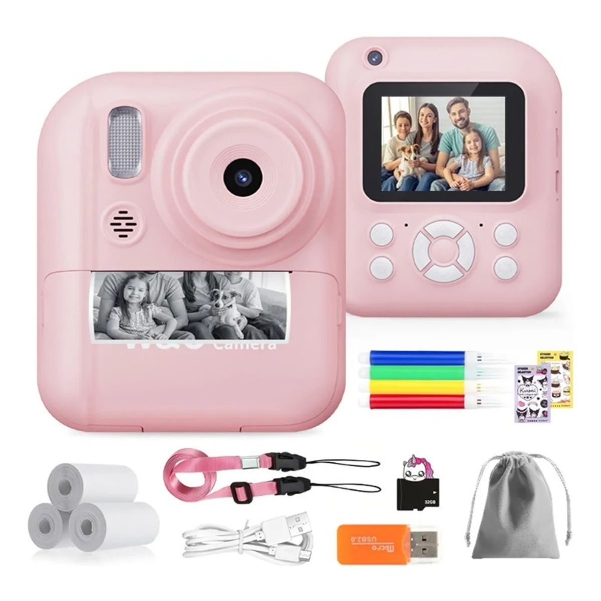 GIOIO - C¡mara Digital Hd Para Niños W&o Juguete Foto Video 32g Sd
