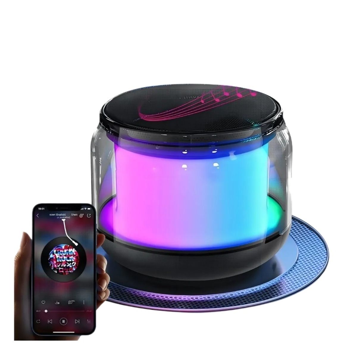 GIOIO - Bocina Bluetooth Inalámbrica Portátil Gamer RGB Mini Altavoz Speaker Subwoofer MURAMAUDI