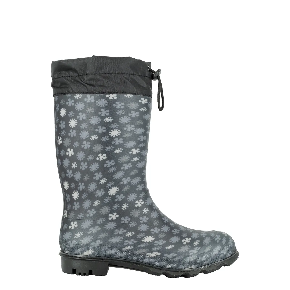 ALQUIMIA - Bota de Agua con Polar Mujer Negro Biela Copos Alquimia