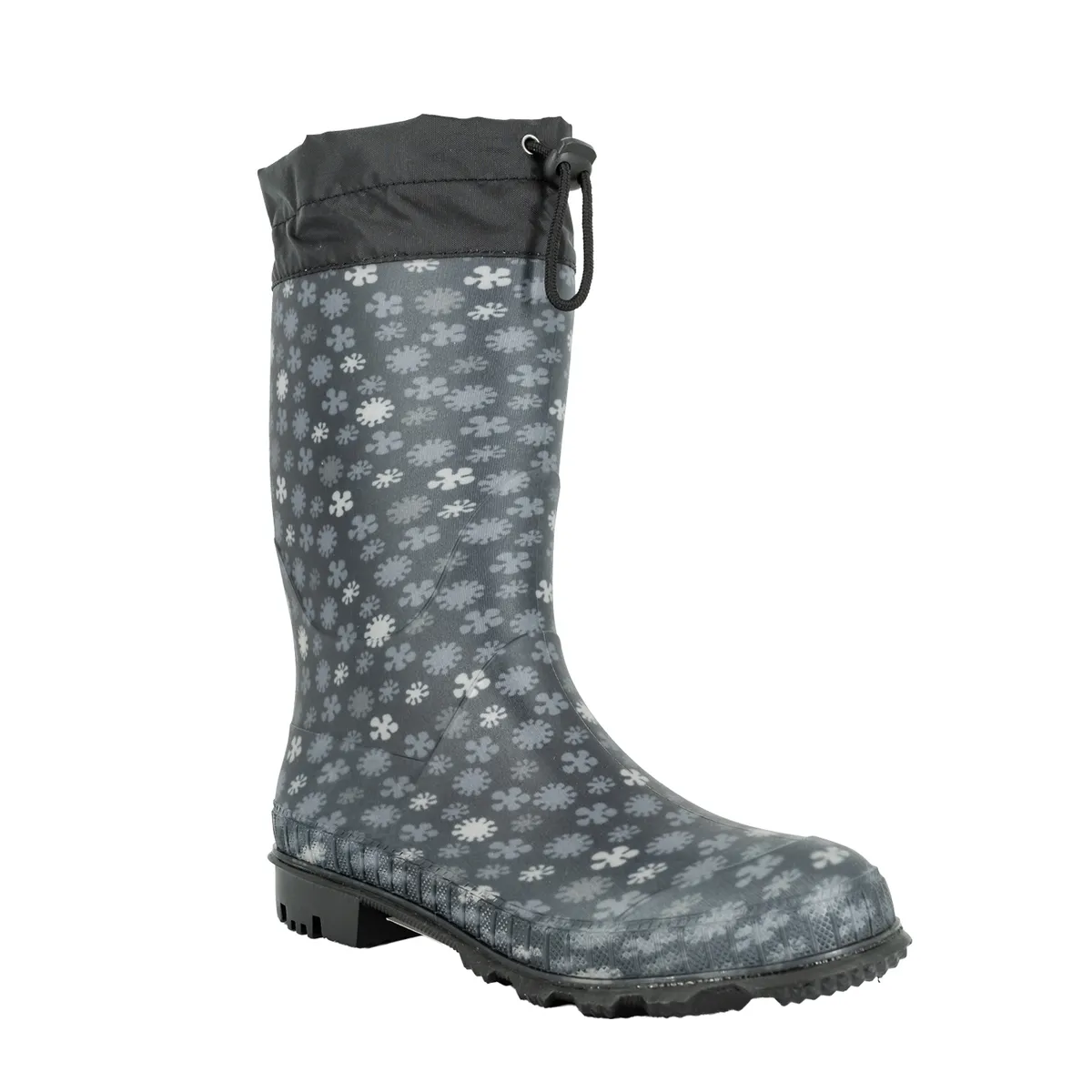 ALQUIMIA - Bota de Agua con Polar Mujer Negro Biela Copos Alquimia