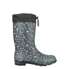 ALQUIMIA - Bota de Agua con Polar Mujer Negro Biela Copos