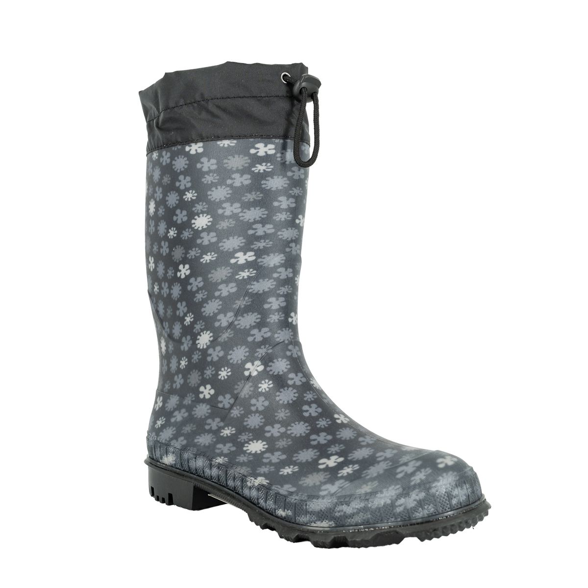 ALQUIMIA - Bota de Agua con Polar Mujer Negro Biela Copos Alquimia