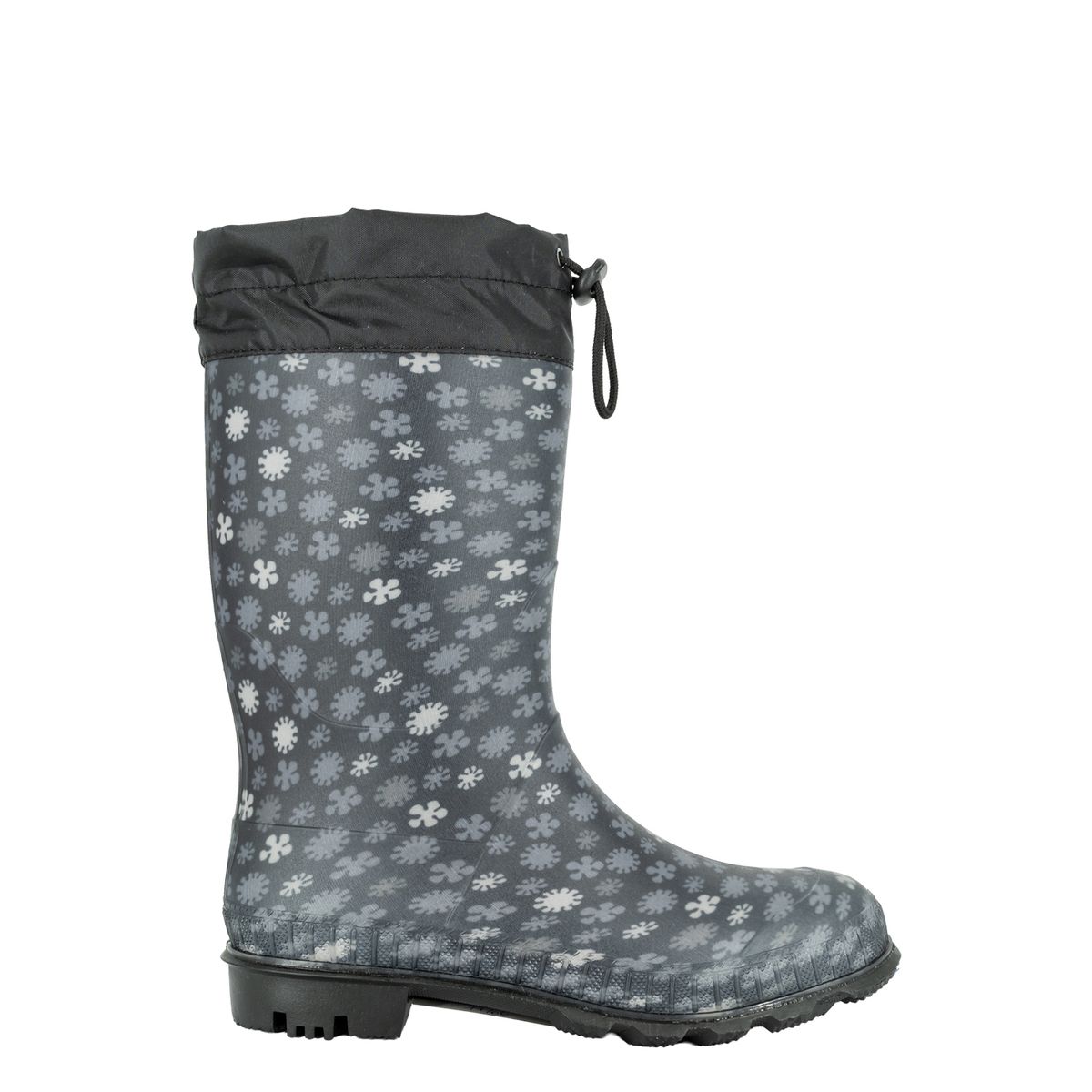 ALQUIMIA - Bota de Agua con Polar Mujer Negro Biela Copos Alquimia