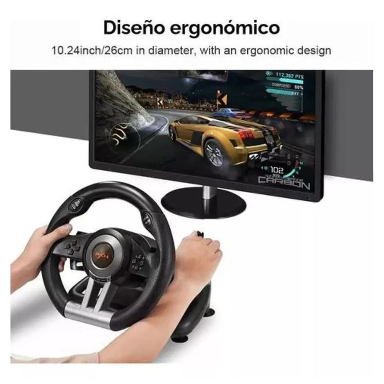 MOVI VOLANTE CON PEDALES PARA SIMULACION PC PS3 PS4 X-SERIES XLS SWITCH