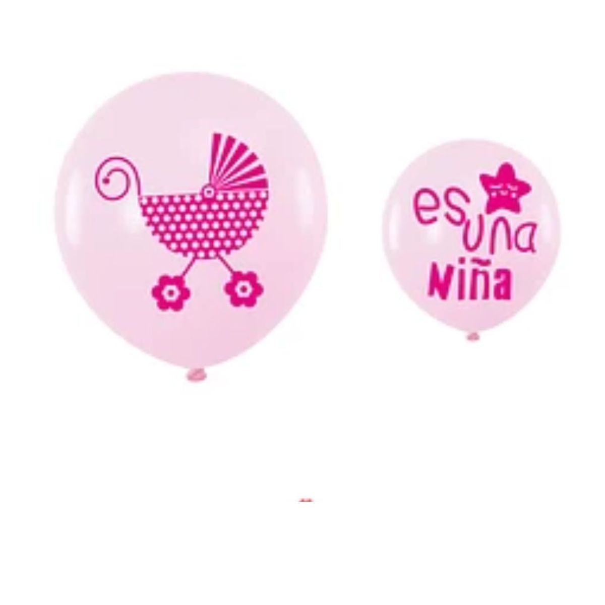 GENERICO - Set de globos es una niña color rosa 6pcs 30cm