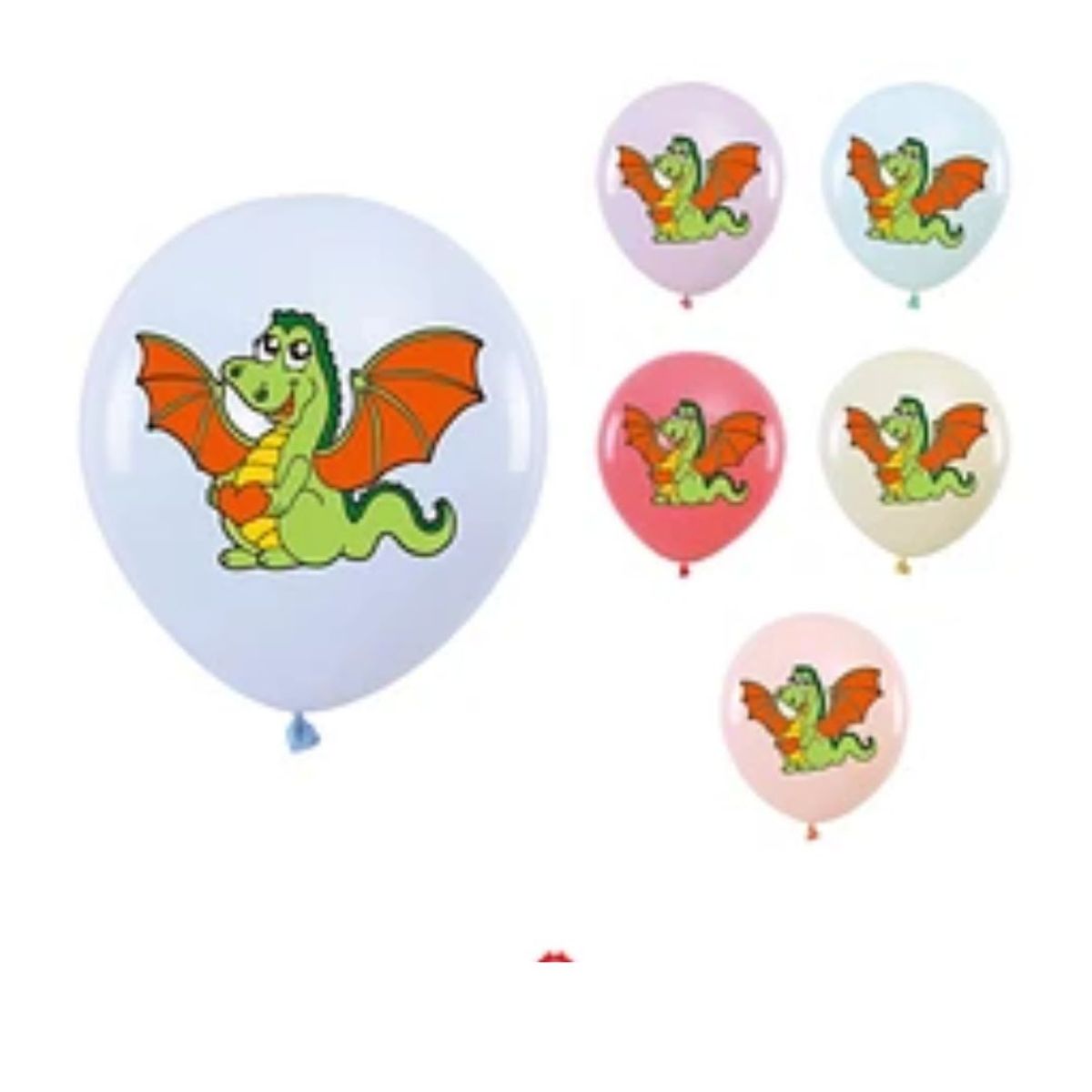 GENERICO - Globos de látex dragon 6pcs 30cm