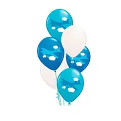 GENERICO - Set de globos de látex avión azul 6pcs