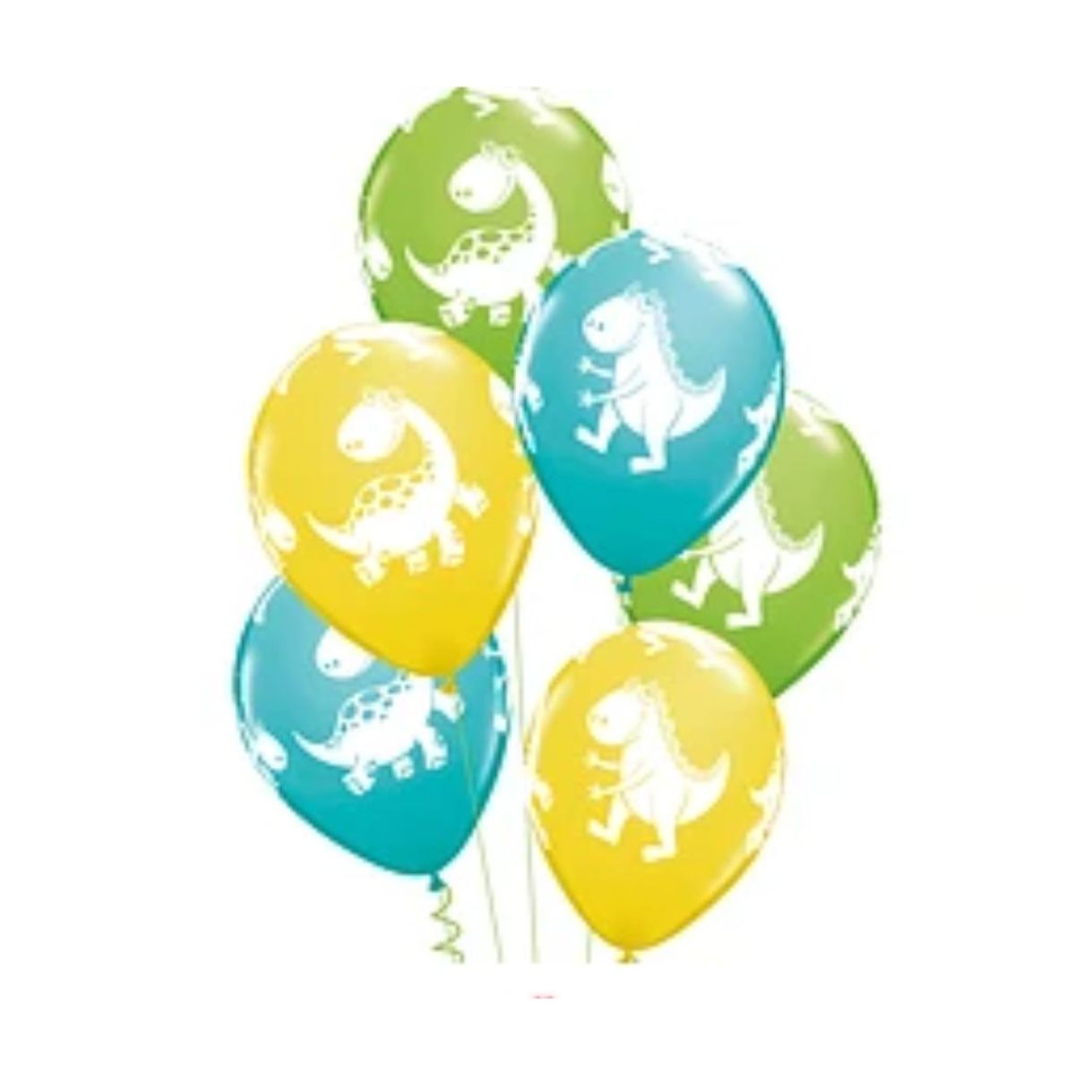 GENERICO - Set de globos látex dinosaurio 6pcs