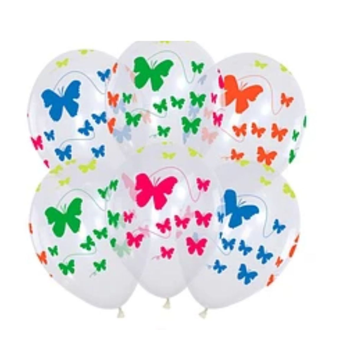 GENERICO - Set de globos latex con estampado de mariposas 6pcs