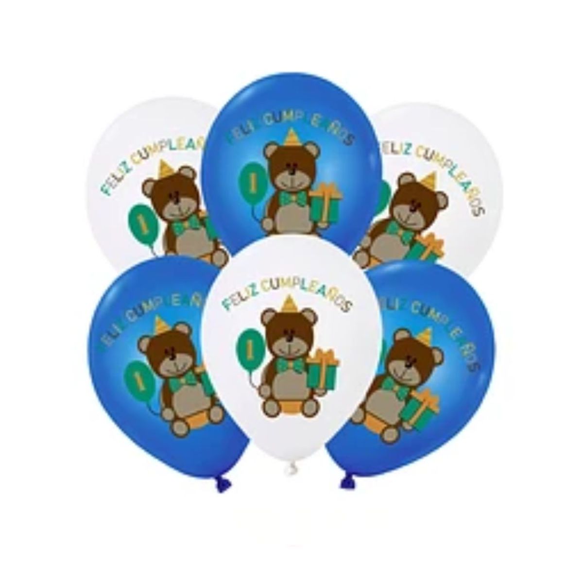GENERICO - Set de globos de latex osos 6pcs 30cm