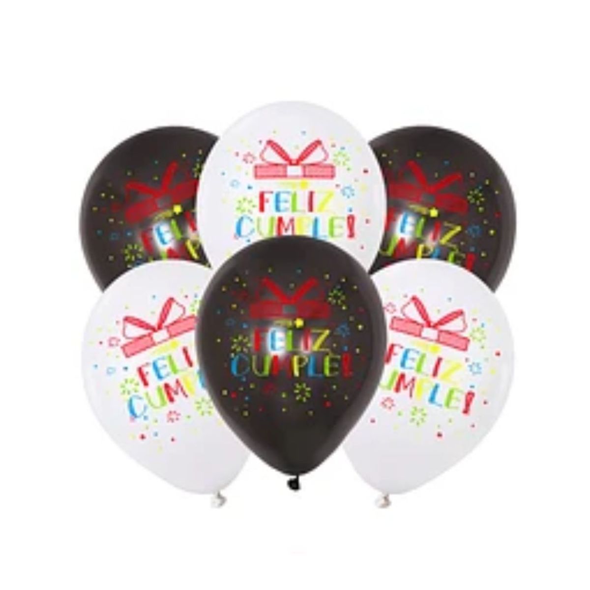GENERICO - Set de globos de latex Feliz Cumpleaños 6pcs