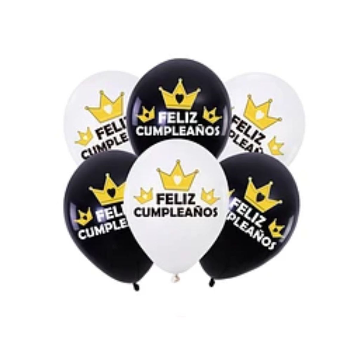 GENERICO - Set de globos de latex Feliz Cumpleaños 6pcs