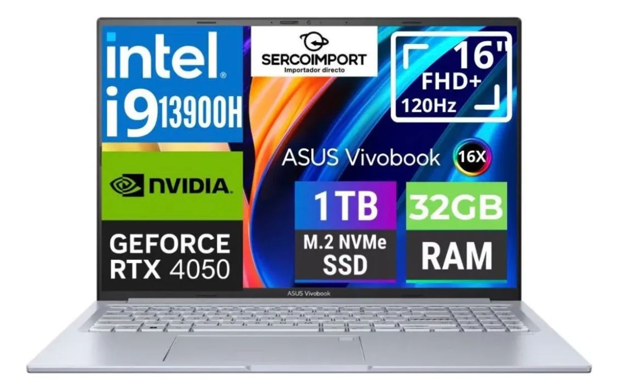 Notebook Gamer Vivobook 16X CORE I9 13900h SSD 1TB 32GB RAM NVIDIA GEFORCE RTX 4050