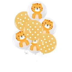 GENERICO - Set de globos de látex estampado gato 7pcs