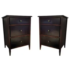 ITAHOME - SET 2 VELADORES DORMITORIO MOCACCINO 3 CAJONES MADERA