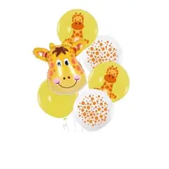 GENERAC - Set de globos con estampado de jirafa 6pcs