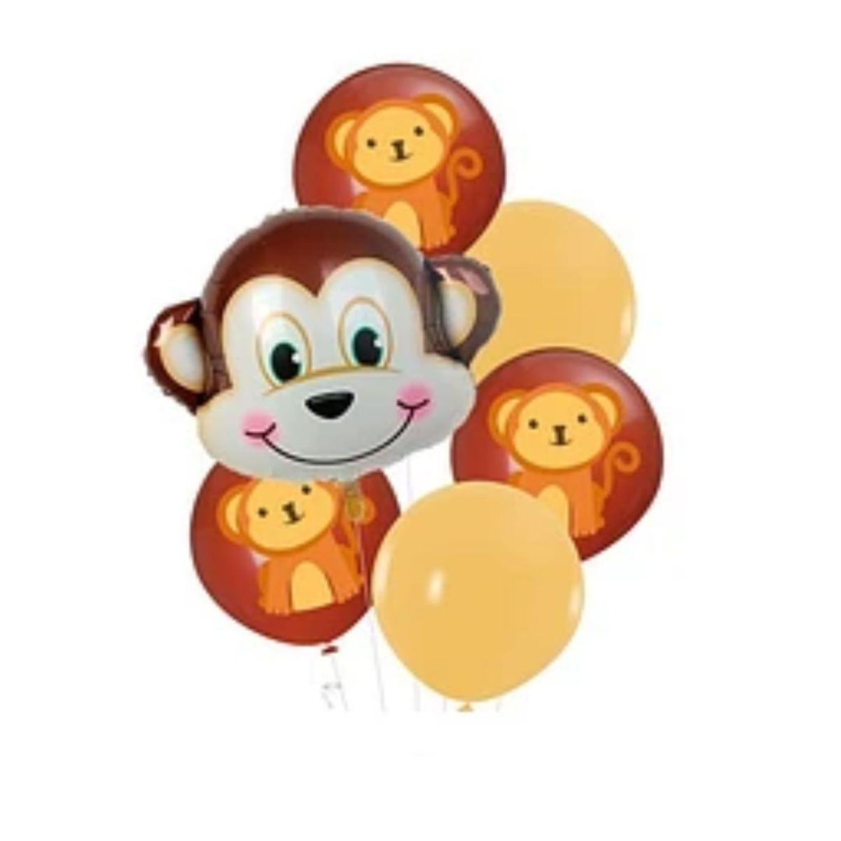 GENERICO - Set de globos con estampado de mono 6pcs