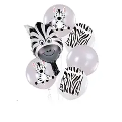 GENERICO - Set de globos estampado cebra 6pcs