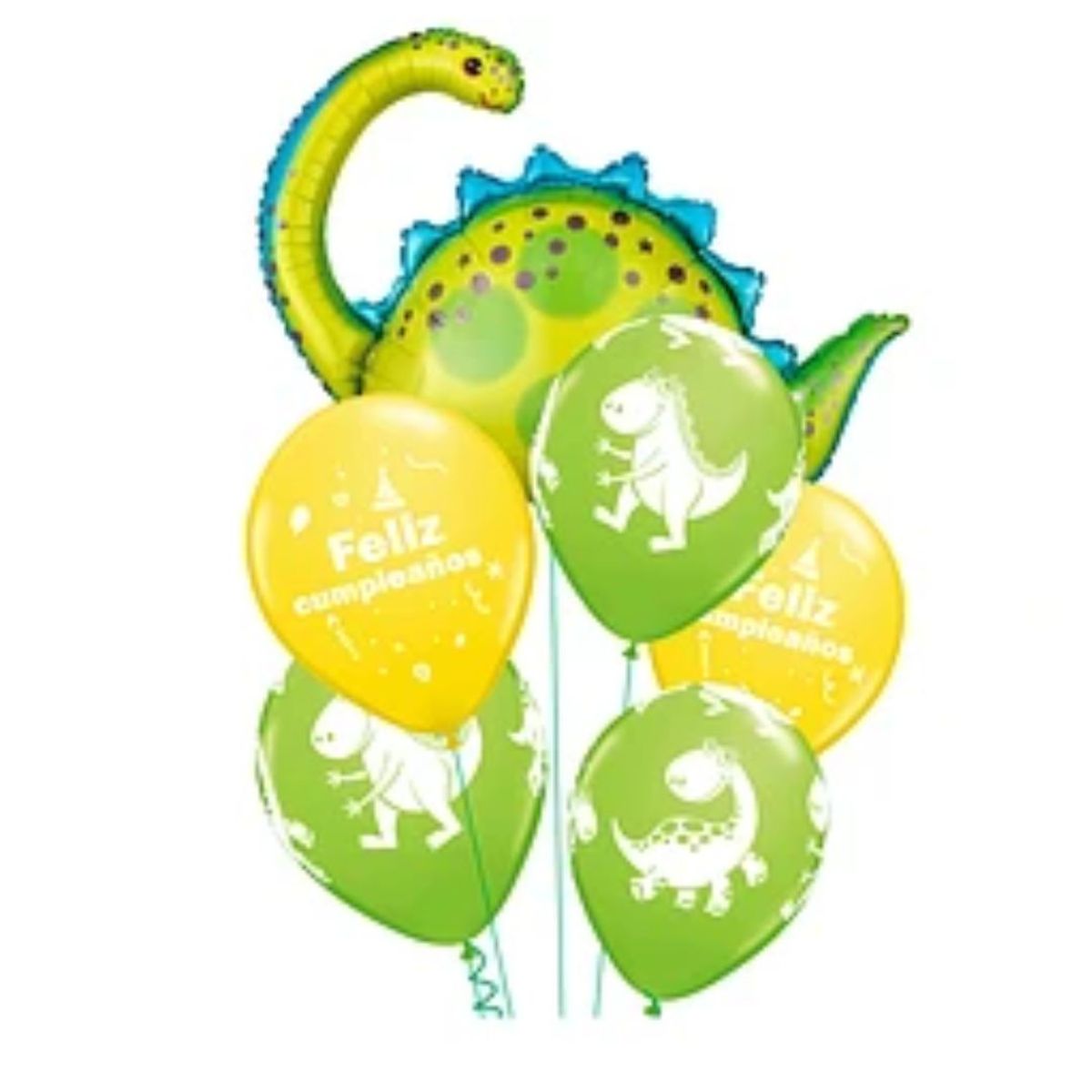 GENERICO - Set de globos latex dinosaurio 6pcs