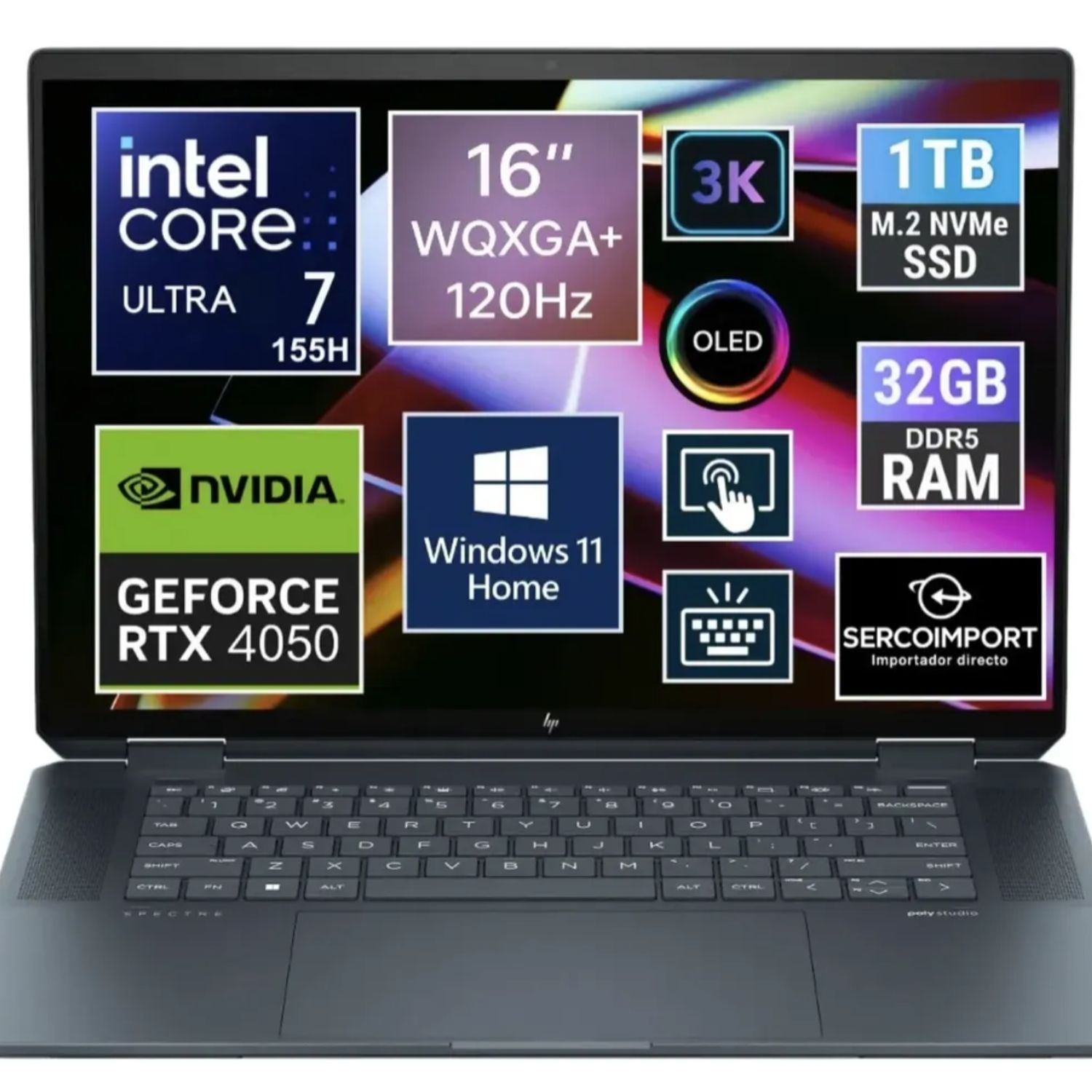 HP NOTEBOOK HP NEW SPECTRE 16 X360 3K OLED ULTRA 7 155H SSD 1TB