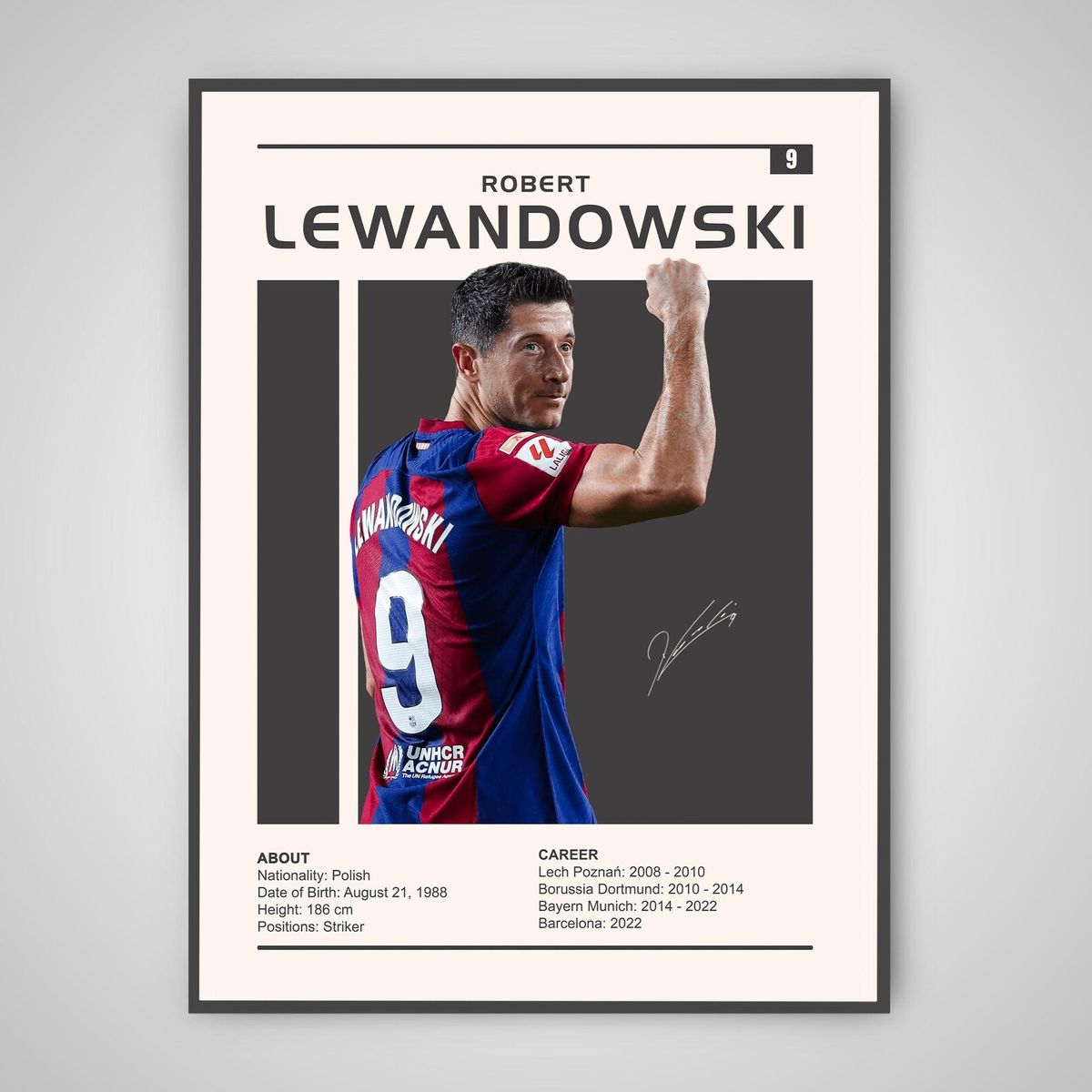 GENERICO - Cuadro Fútbol Robert Lewandowski Barcelona 2026