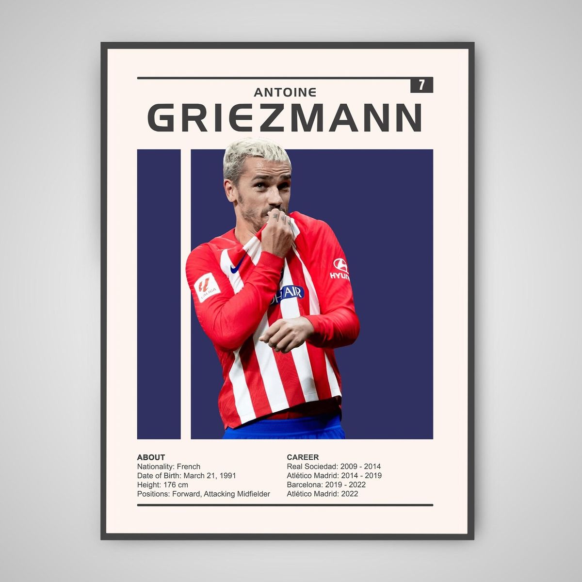 GENERICO - Cuadro Fútbol Antoine Griezmann Francia Atlético Madrid Leyenda