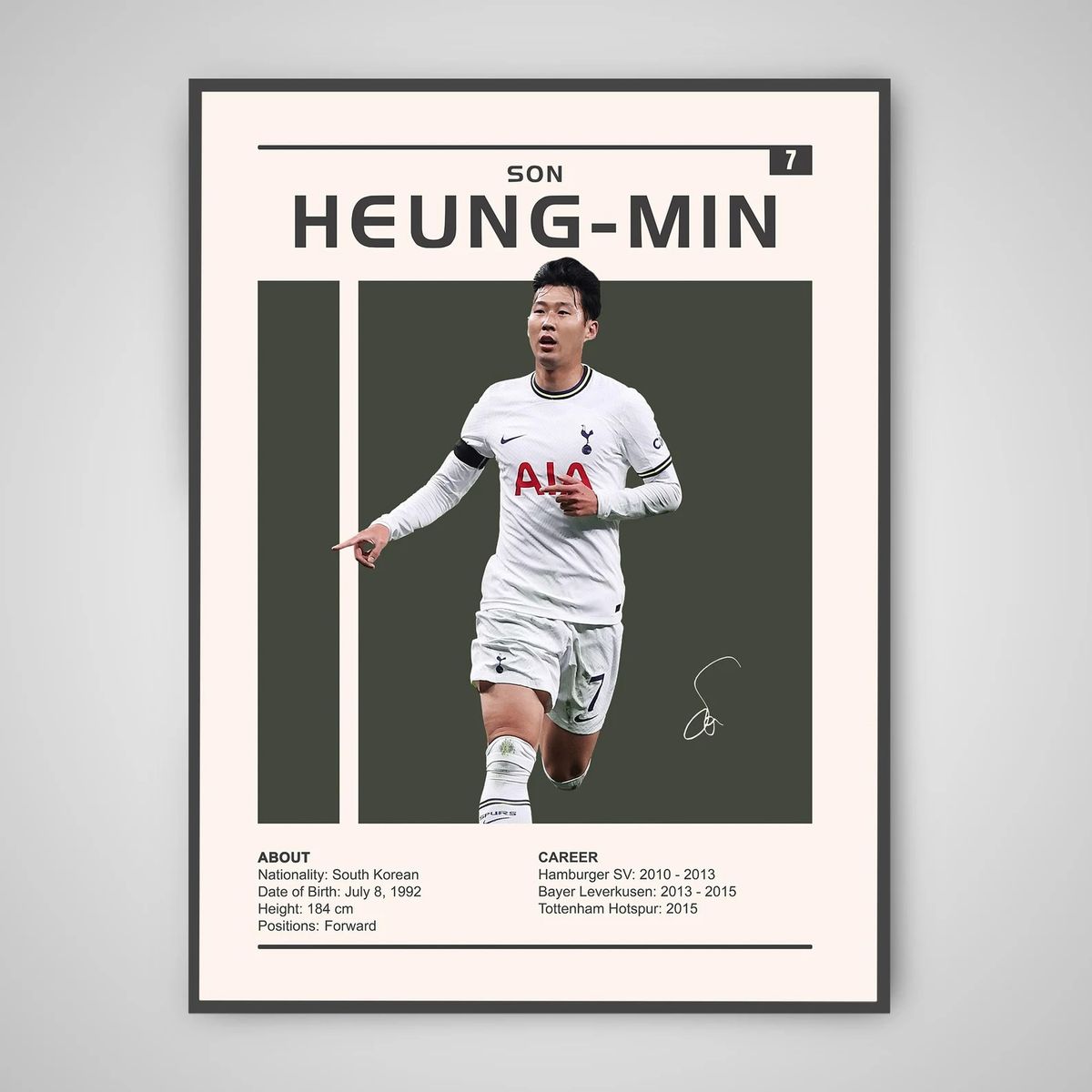 GENERICO - Cuadro Fútbol Son Heung-Min Tottenham Hotspur Corea Estrella