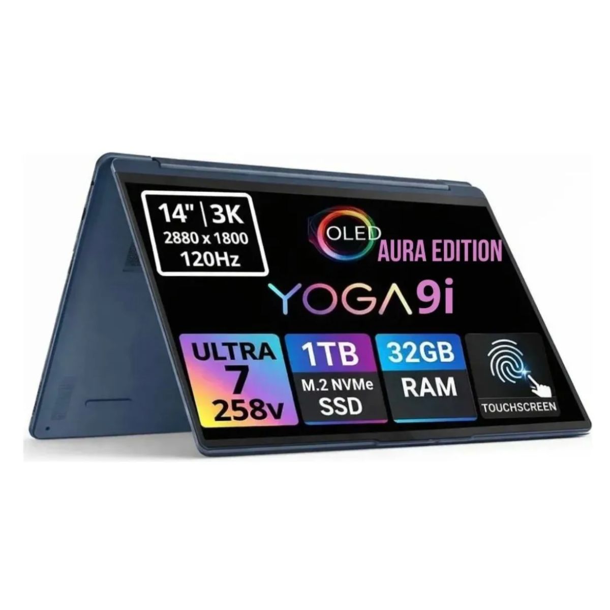 LENOVO - Notebook Lenovo NEW Yoga 9i AURA EDITION 14" 3k 2-EN-1 OLED INTEL ULTRA 7 258V SSD 1TB 32GB