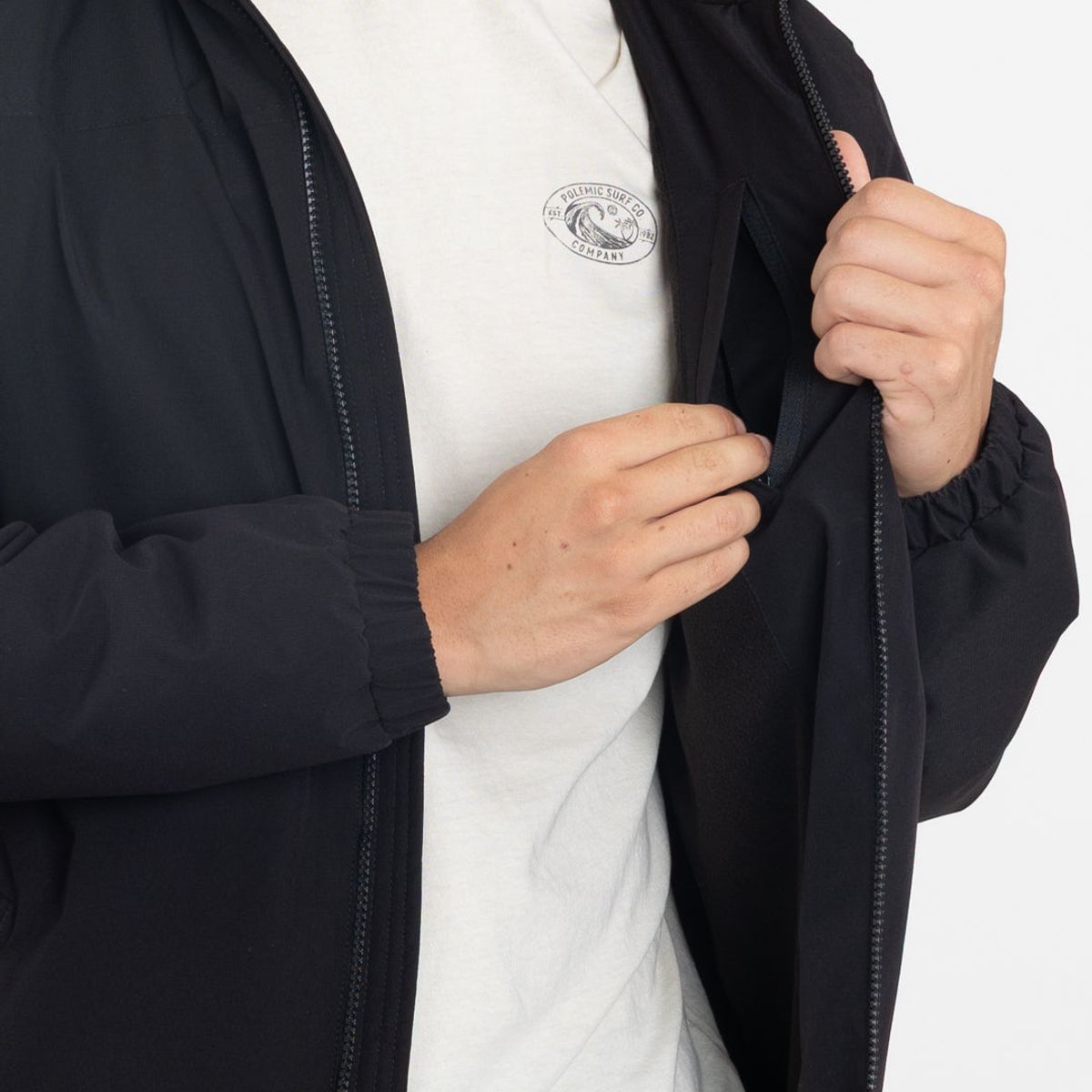 POLEMIC - Parka niño Impermeable con Micropolar Negro Polemic