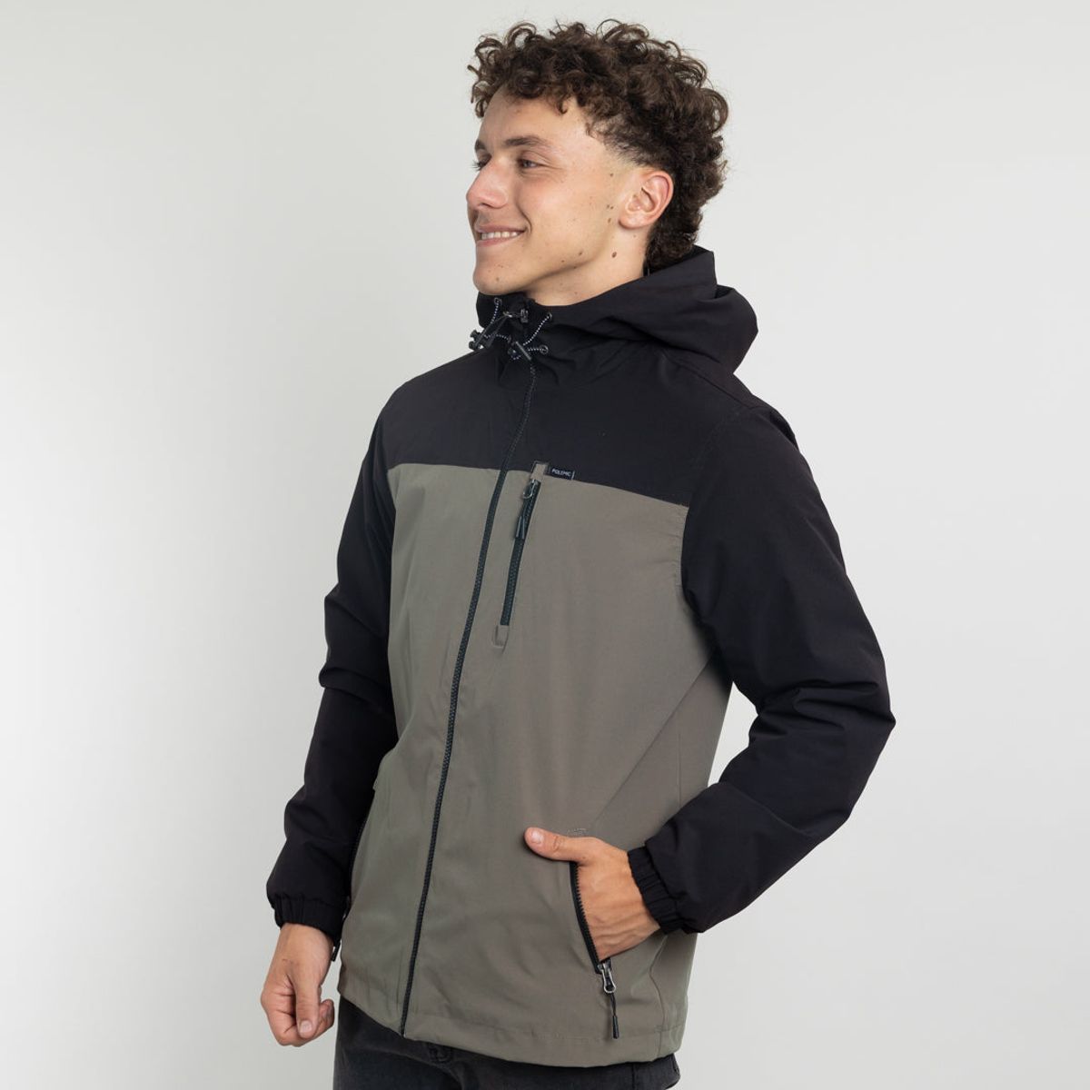 POLEMIC - Parka niño Impermeable con Micropolar café Polemic
