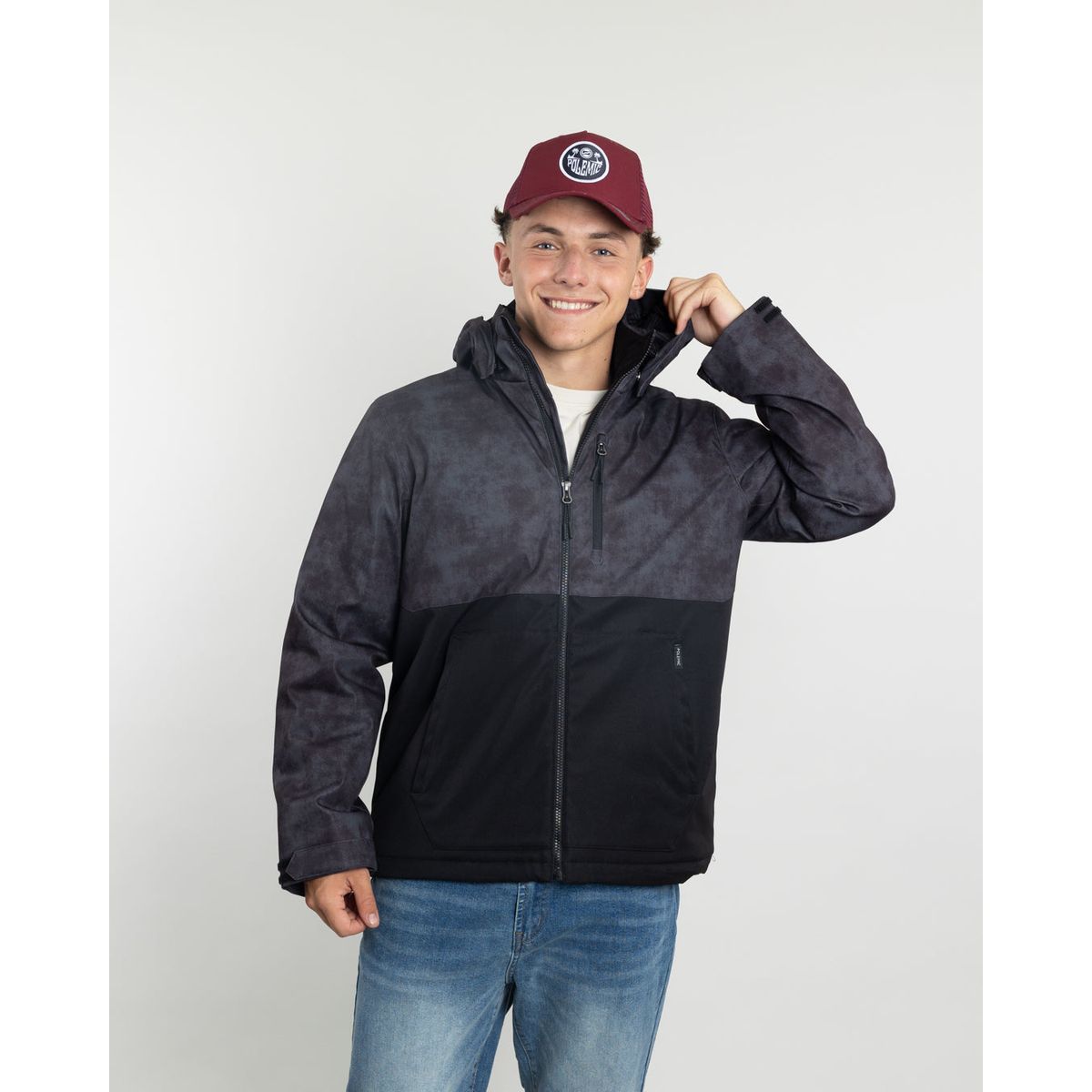 POLEMIC - Parka niño Impermeable con estampado Negro Polemic
