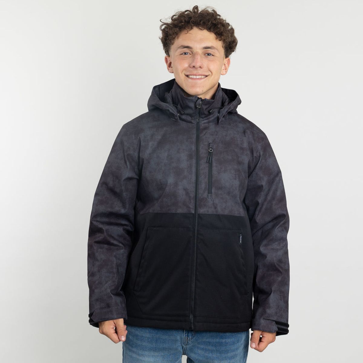 POLEMIC - Parka niño Impermeable con estampado Negro Polemic