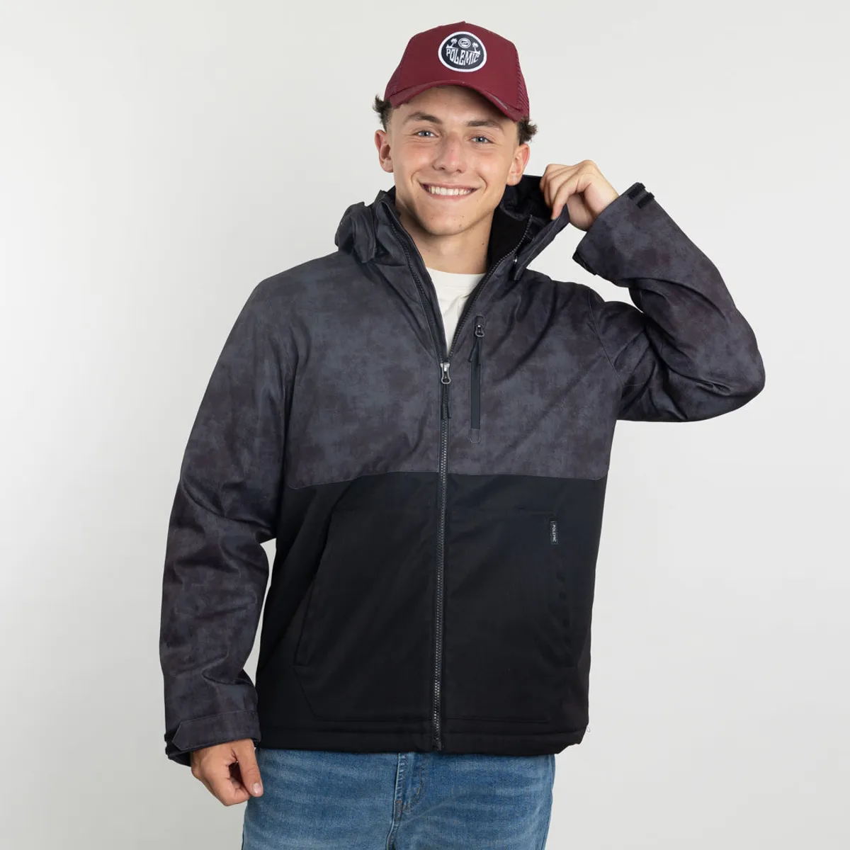 POLEMIC - Parka niño Impermeable con estampado Negro Polemic