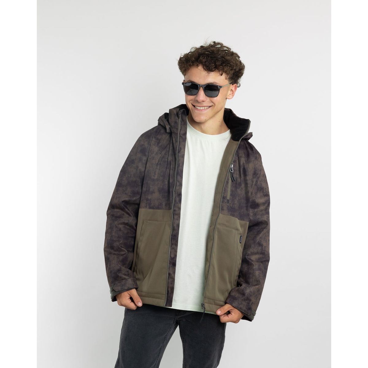 POLEMIC - Parka niño Impermeable con estampado Verde Polemic