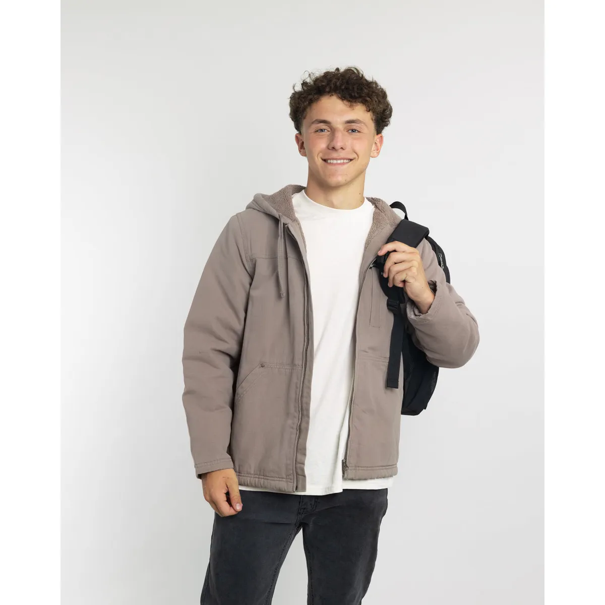 POLEMIC - Chaqueta Canvas niño procesada y forrada Beige Polemic