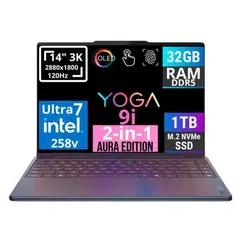LENOVO - Notebook NEW Yoga 9i AURA EDITION 14" 3k 2-EN-1 OLED INTEL ULTRA 7 258V SSD 1TB 32GB RAM