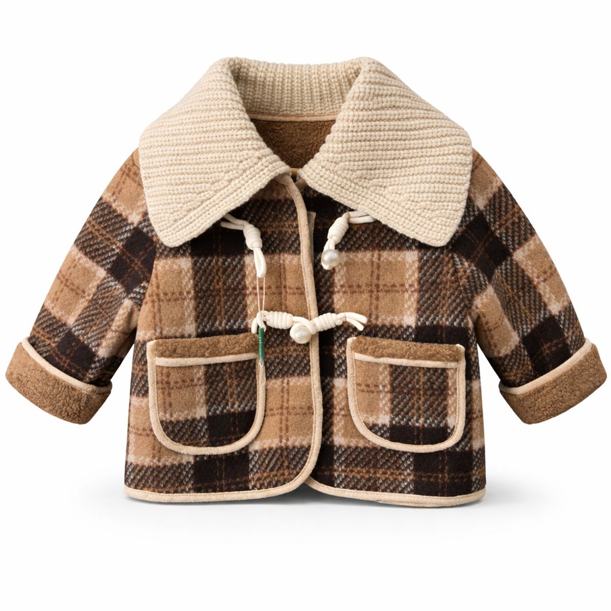 KIBOU - Chaqueta Niño Invierno Cuadros Abrigo Polar Grueso