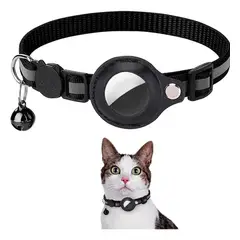 GENERICO - Collar Correa Con Funda Para Airtag Localizar Gato Color Negro