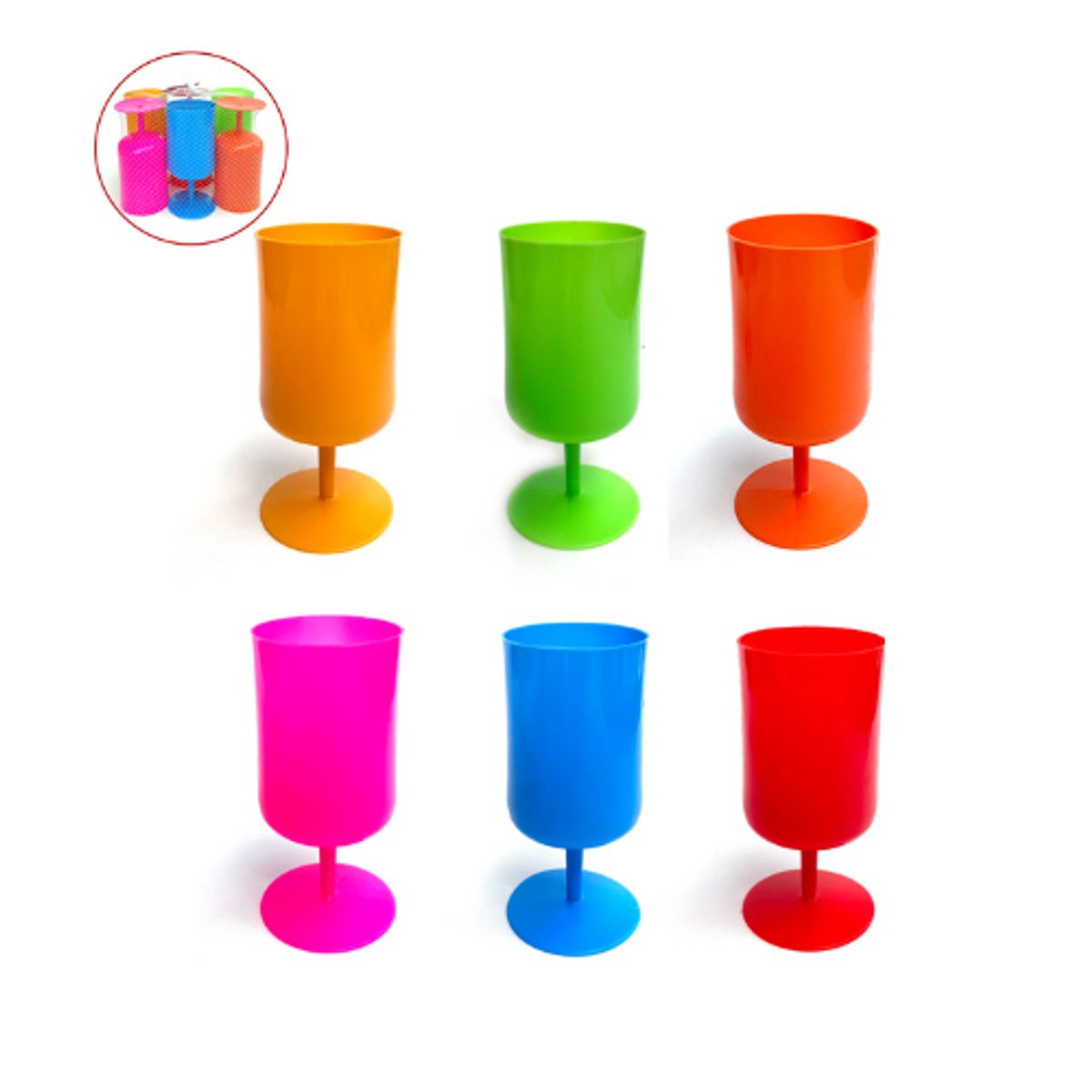 GENERICO - Set De Copas Plasticas Colores 7x15cm