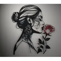 GENERICO - Decoración de pared Mujer y rosa