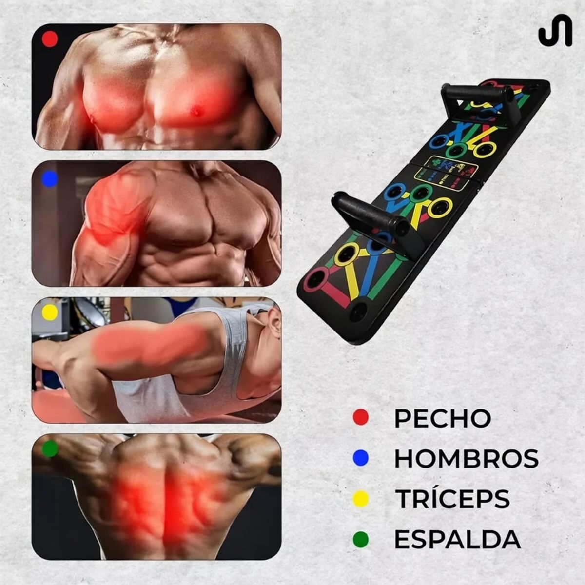 MOVI - Tabla de Flexiones Plegable con Sistema de Colores - Entrena Pecho, Tríceps, Espalda y Hombros