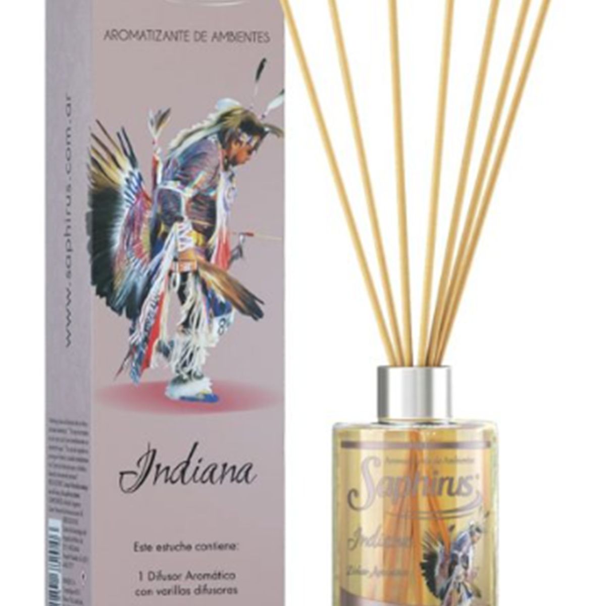 GENERICO - Difusor Aromático Saphirus Aroma Indiana con Varillas