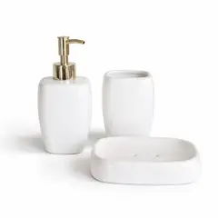 COLETTE - Set de Accesorios de Baño 3 Piezas Cerámica Nube