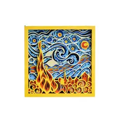 GENERICO - Cuadro Noche Estrellada - 3D