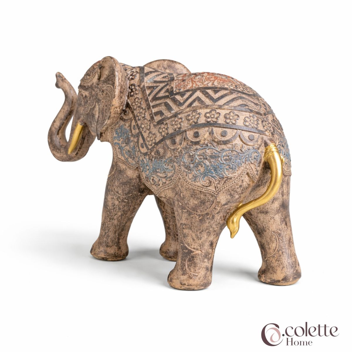 COLETTE - Figura Decorativa Adorno Resina Elefante Hindú L