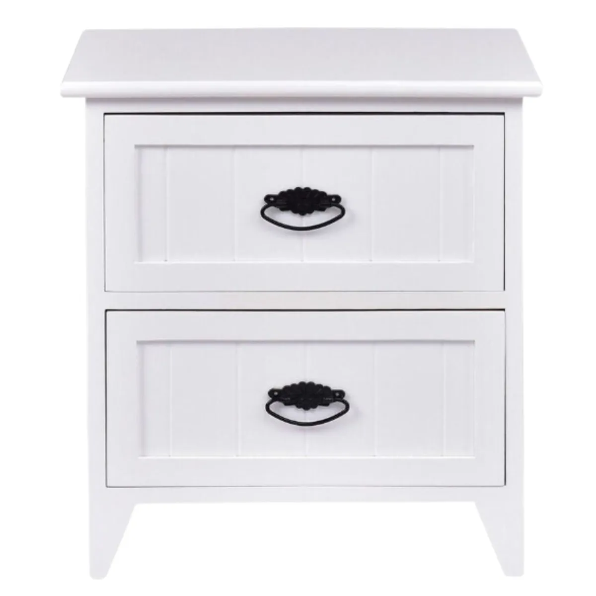 CASTELLARO - SET 2 VELADORES DORMITORIO VERONA 2 CAJONES BLANCO