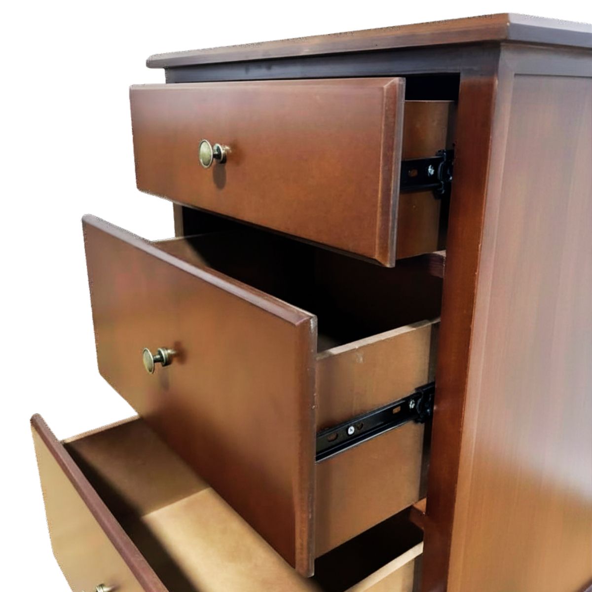 CASTELLARO - VELADOR DORMITORIO MOCACCINO 3 CAJONES MADERA