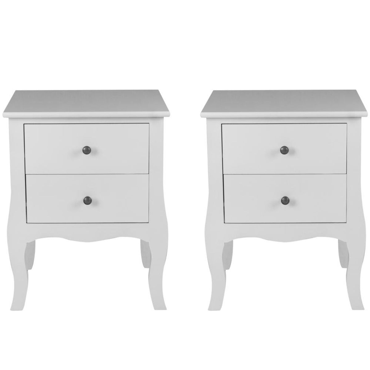 CASTELLARO - SET DE 2 VELADORES DORMITORIO GENOVA 2 CAJONES BLANCO