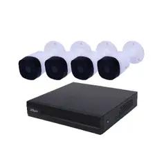 DAHUA - Kit XVR + 4 Cámaras Bullet 2MP 1080p con Disco 1 TB- Seguridad Completa